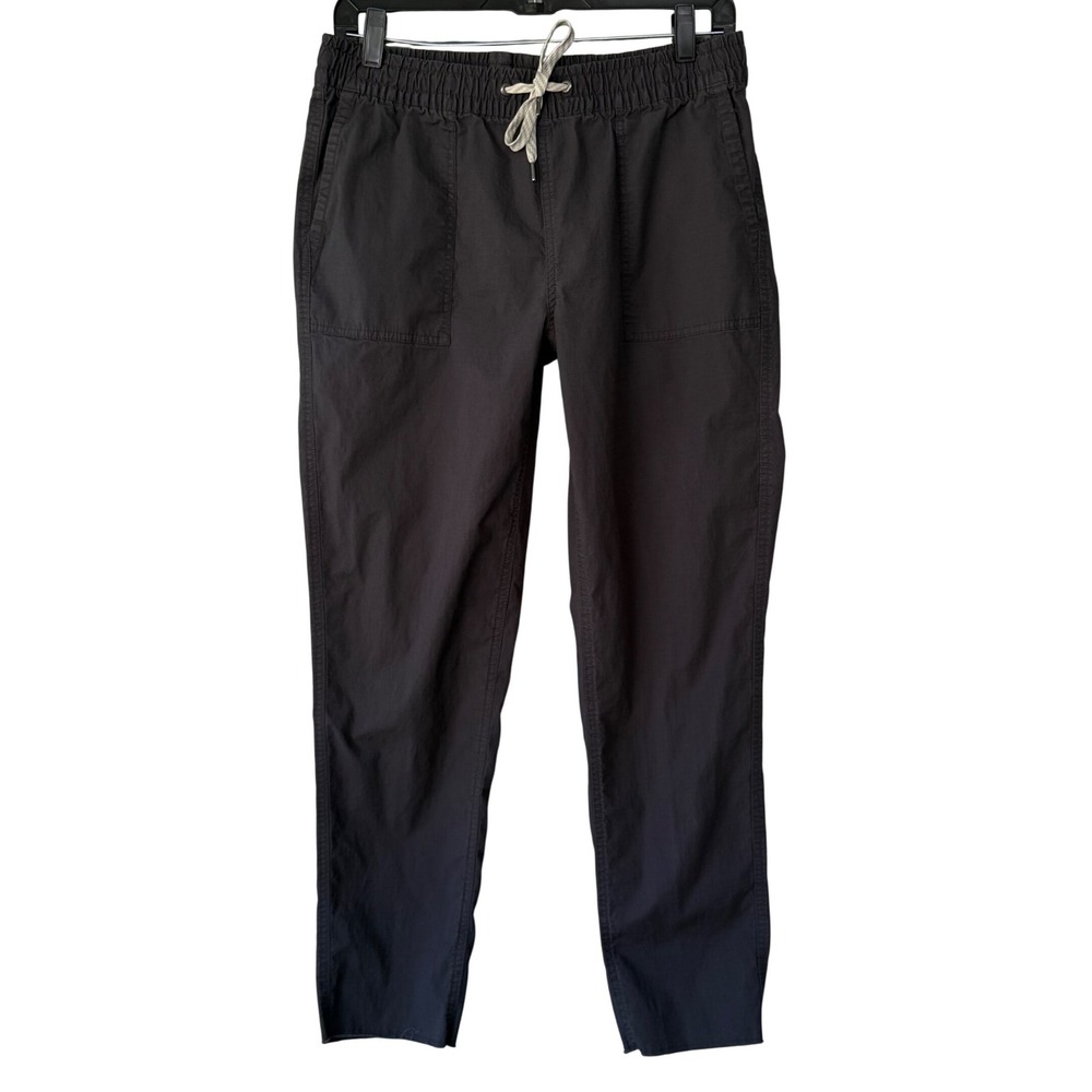 VUORI Womens Ripstop Pants Charcoal Gray Drawstring Raw Hem Jogger Size Medium